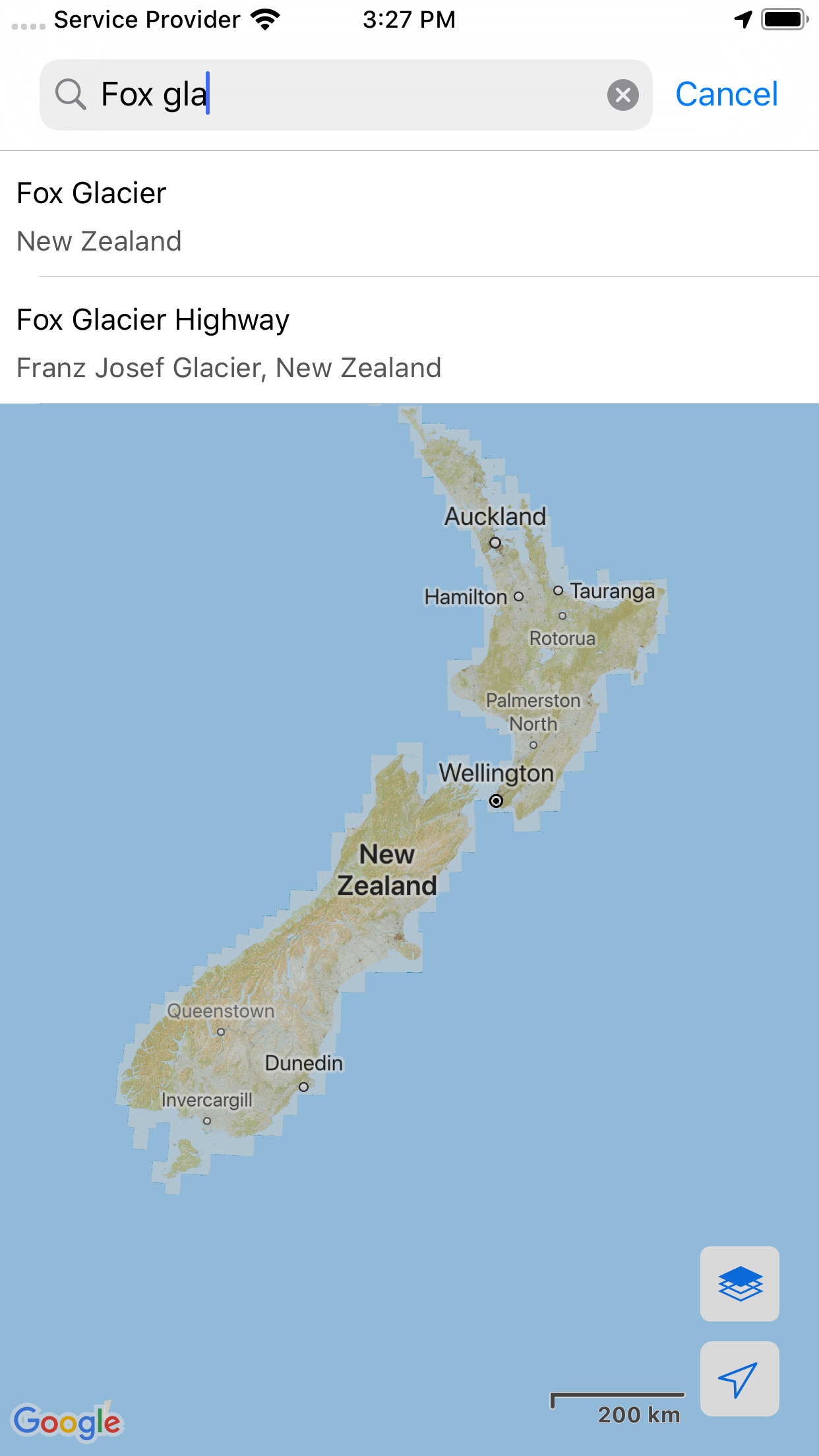 NZ Topo Maps Screenshot - Search